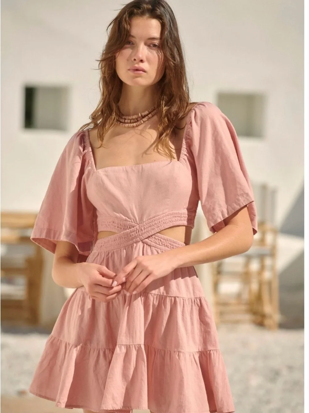 Free People Cross of Sunlight Mini Dress in Blush Pink. NWT! - Picture 2 of 8